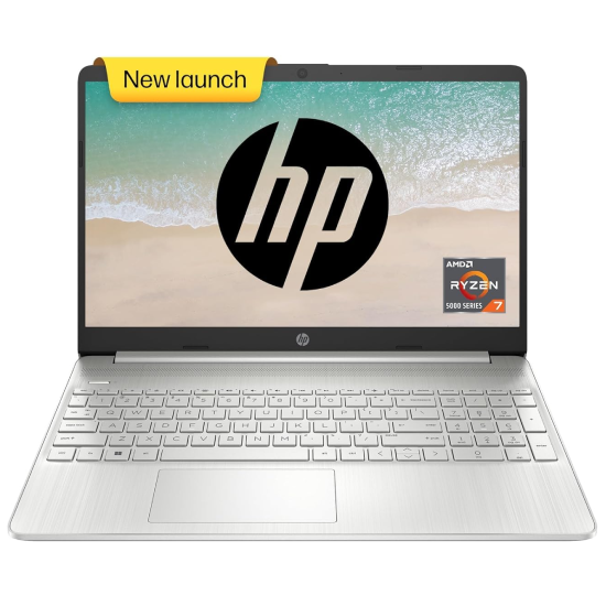 HP Laptop 15s AMD Ryzen 7 5700U, 15.6-inch(39.6 cm) FHD, Anti-Glare Laptop (16 GB/512 GB/AMD Radeon Graphics/Dual Speakers/Backlit KB/Win 11/1.69kg/Natural Silver